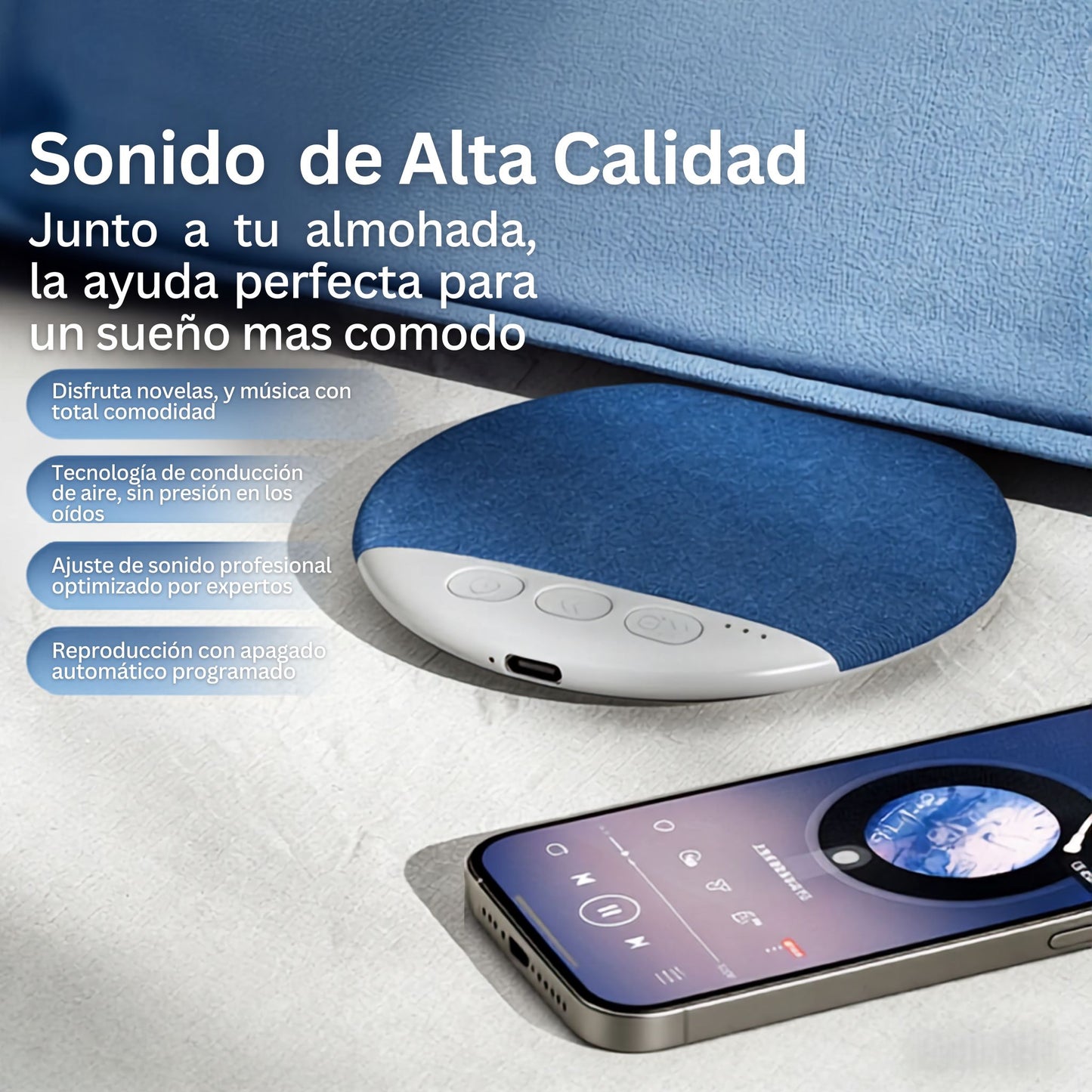 Parlante Ultra Slim bluetooth para dormir